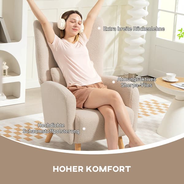 Accentstol 77x72x106 cm beige
