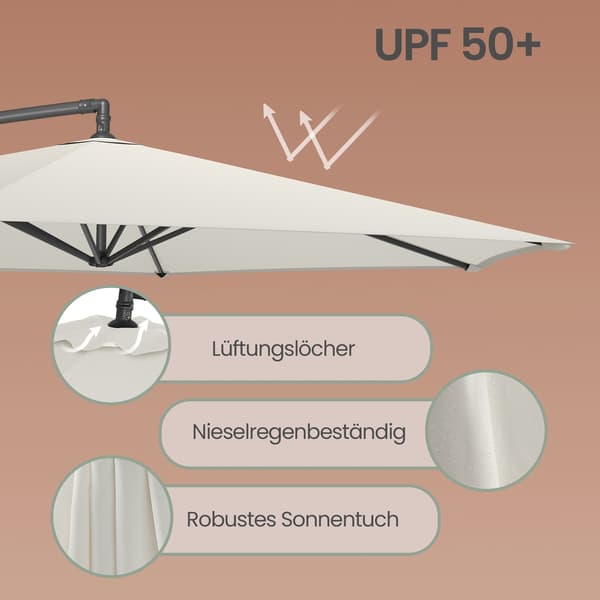Parasoll 350 cm diameter Beige Metall