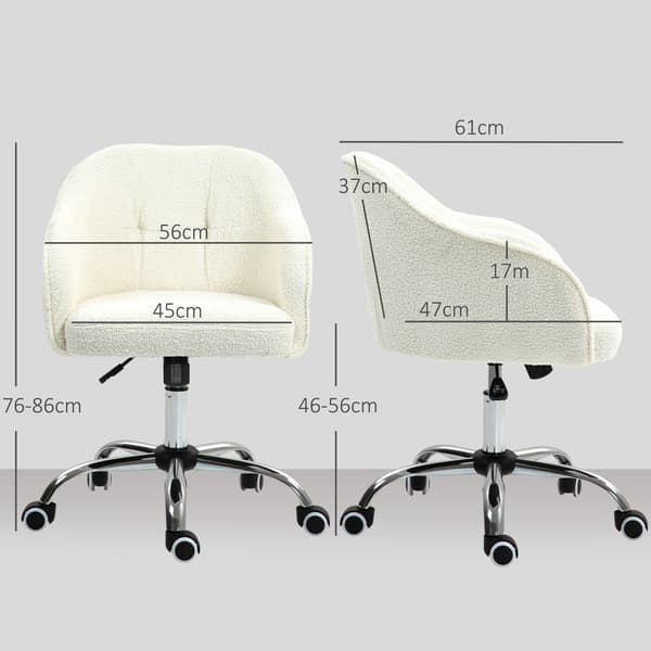 Kontorstol, 56x61x76-86 cm, Creme