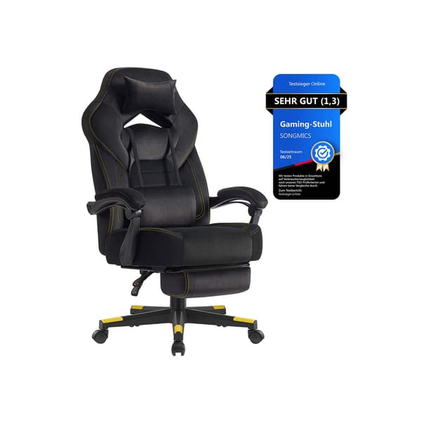 Gamingstol, 72,4x69,7x118-128 cm, Sort, ergonomisk design