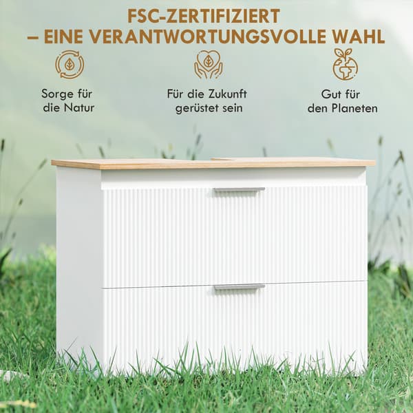 Badeværelsesskab 80x40x60 cm Hvid MDF