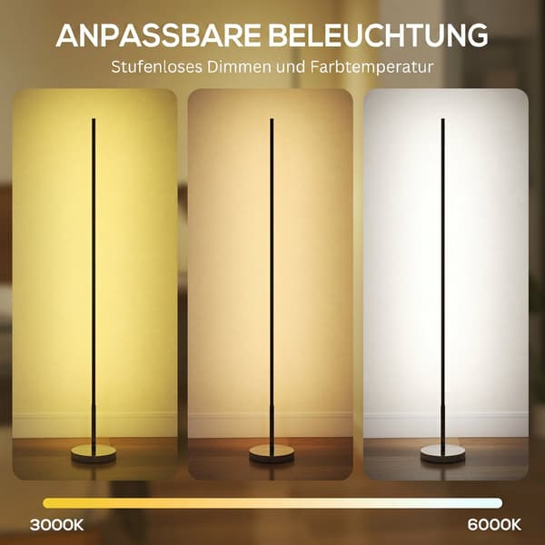LED-gulvlampe 20x20x150 cm sølv