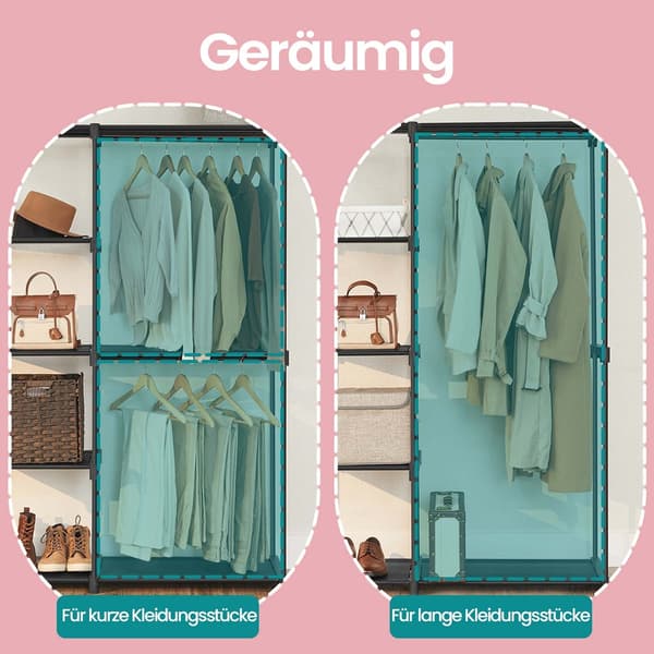 Garderobeskab 112x43x165 cm Sort Stof