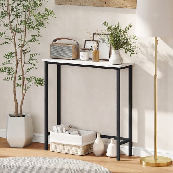 Konsolbord, 75x24x76 cm, Sort, justerbar
