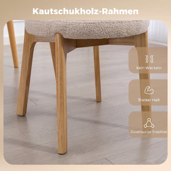Spisestuestole Sæt med 2 46,5x52x80 cm creme
