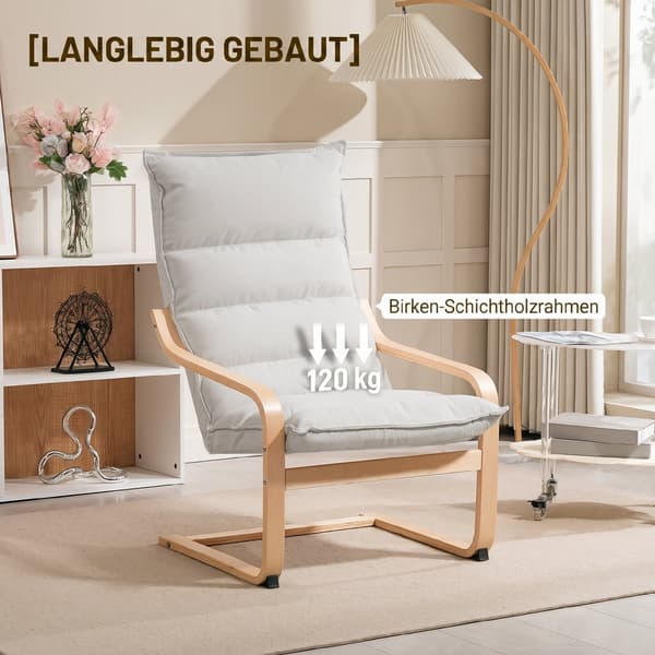 Loungefåtölj 67x83x105 cm krämvit