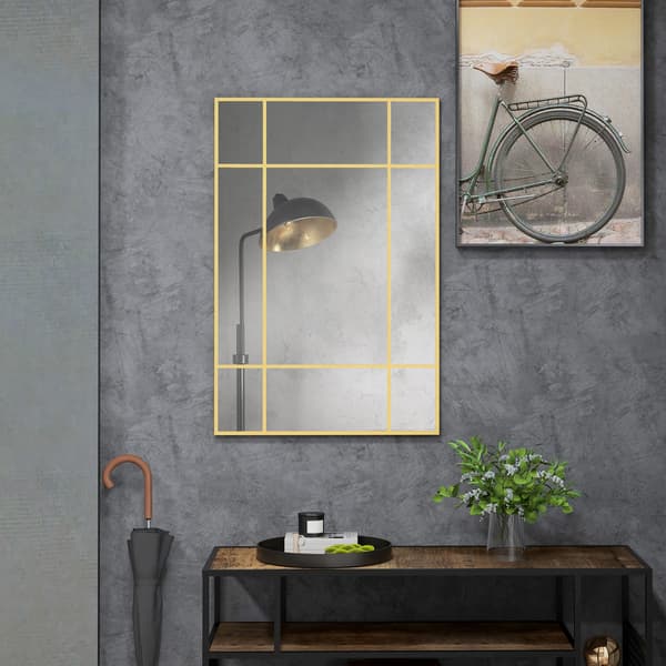 Väggspegel 90x2x60 cm Guld Metallram