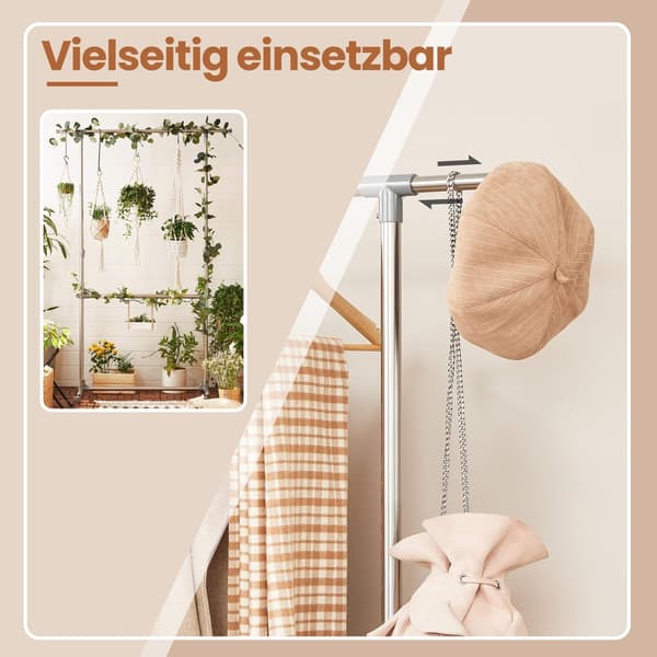 Klesstativ 49x101x113 cm Sølv, stål