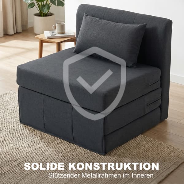 Vuodesohva 80x203x74 cm Tummanharmaa Pellavakangas