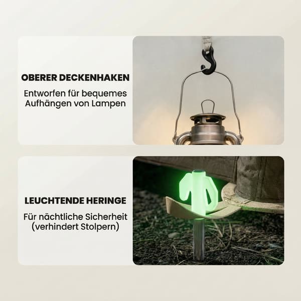 Oppusteligt telt 220x220x200 cm hvid polyester