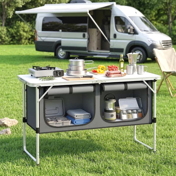Campingkök 120x47x70 cm Silver Aluminium
