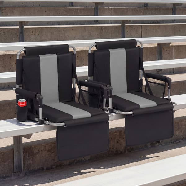 Stadionstol med rygstøtte 54x43x44 cm grå