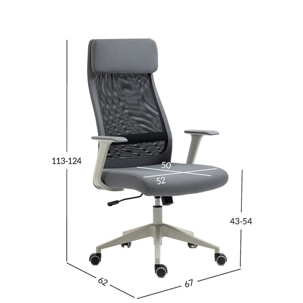Kontorstol Elmer 67x62x113-124 cm Grå Sort