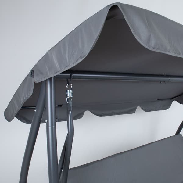 Trädgårdsgunga MONA 3-sits 195x117x168 cm Grå Stål