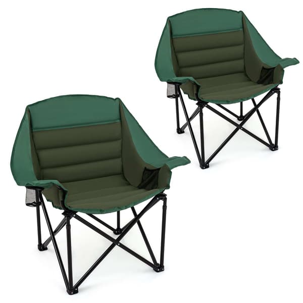 Sammenklappelige campingstole 2 stk 92x69x103,5 cm grøn