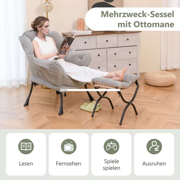 Lepotuoli, 81x77x96 cm, Harmaa/Beige , Star