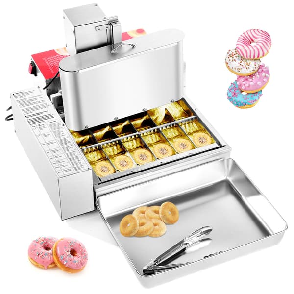 Donutmaskine, Kommerciel Automatisk 6 Rækker, Rustfrit Stål, Elektrisk
