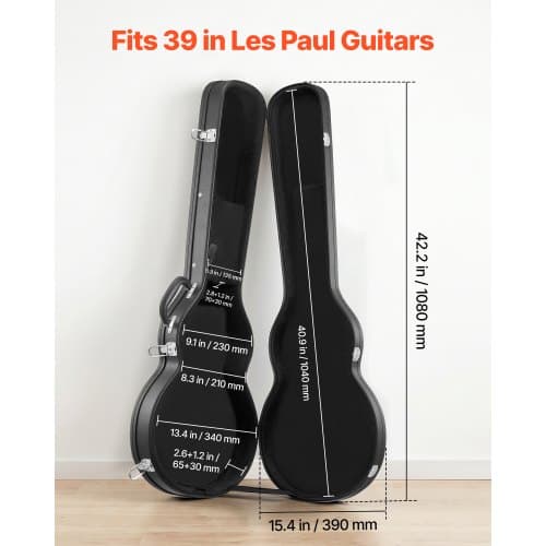 Elektrisk gitarr hårt fodral LP-gitarrlåda 108x39 cm svart