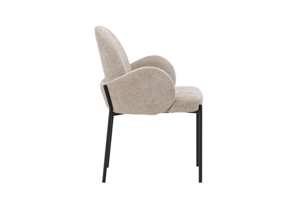 Spisestol Blom 2-pak sort stål beige stof