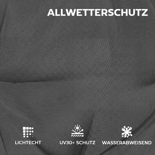 Sittdyna Set 4-delar 111,5x53x8 cm Mörkgrå Polyester