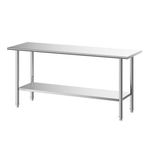 Arbejdsbord i rustfrit stål 61x183x86 cm