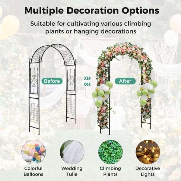 Havepergola med espalier, 143x40x234 cm, Sort , Star