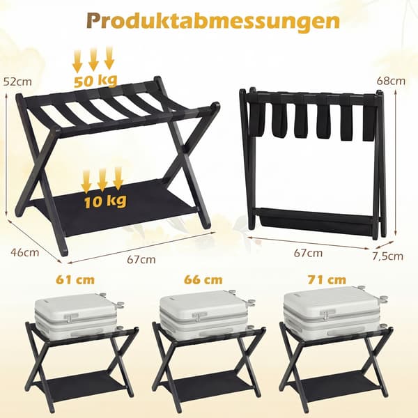 Kuffertstativer 2 stk 67x46x52 cm sort