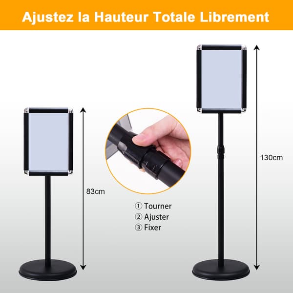 Menu Display Stande 2 stk justerbar højde 83-130 cm Ø28 cm sort