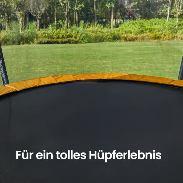 Trampolin 366x270 cm Sort-Blå Stålramme