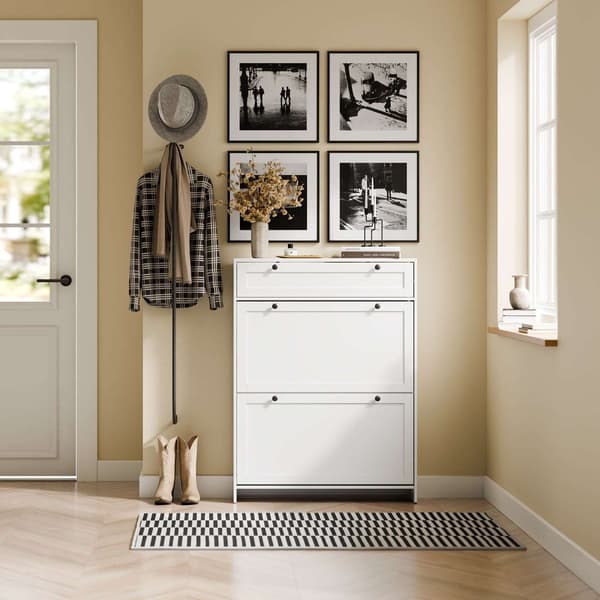 Skoskåp 80x19x107 cm Vit MDF