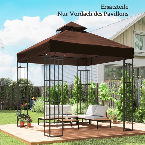 Pavillon erstatningsdug, 300x300 cm, brun, polyester