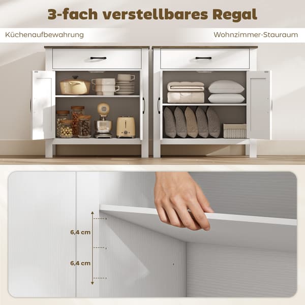 Sideboard 77x39,3x81,5 cm Vit trä