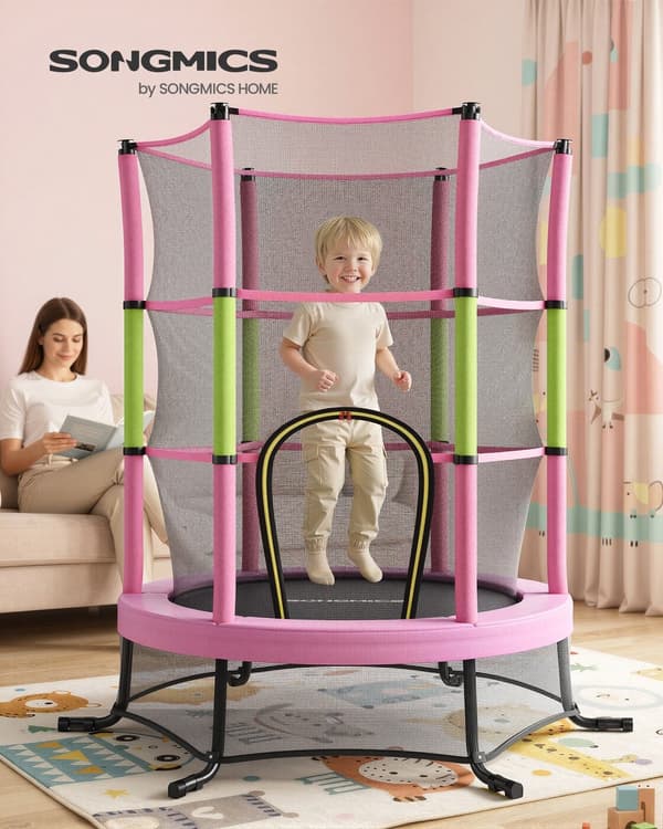 Trampolin, 174 cm, med sikkerhedsnet og kantbeskyttelse