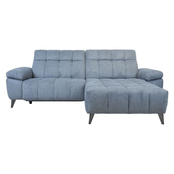 Hörnsoffa LUZERN 264x87x85 cm Blå Elektrisk Recliner