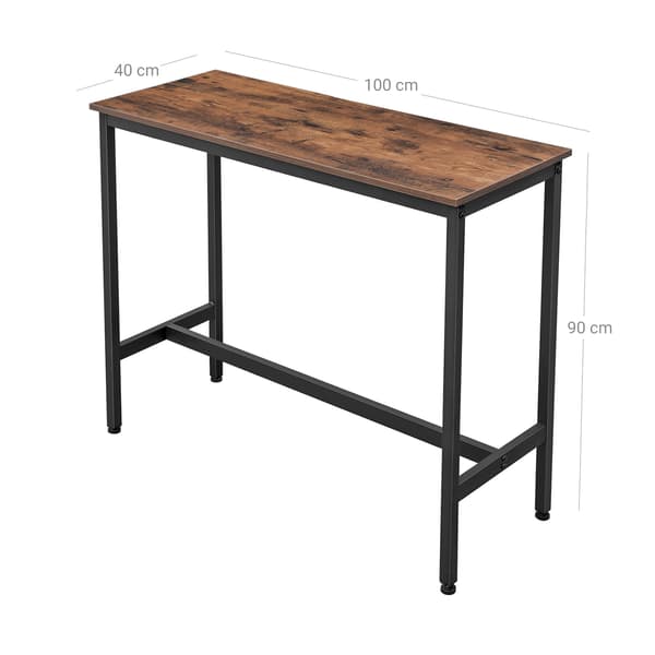 Bordbar, 100x40x90 cm, Brun og Sort
