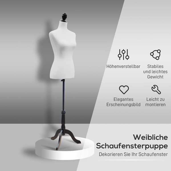 Mannequin torso, 86x66x90 cm, hvid, skum