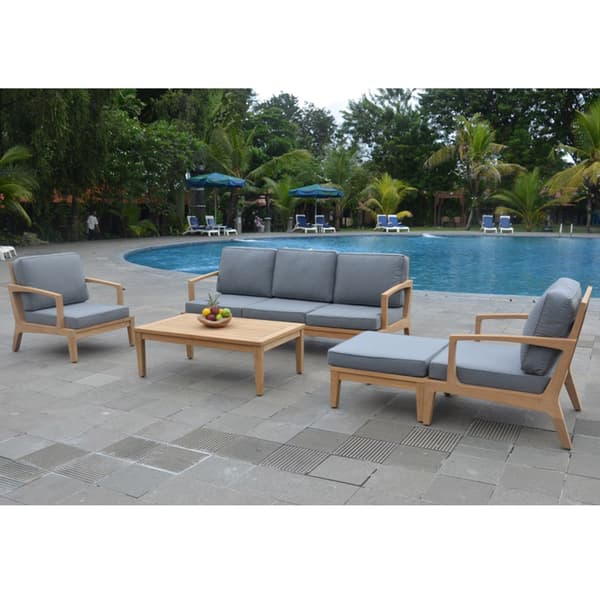 Havemøbelsæt MALDIVE 120x80x45 cm Brun Teaktræ