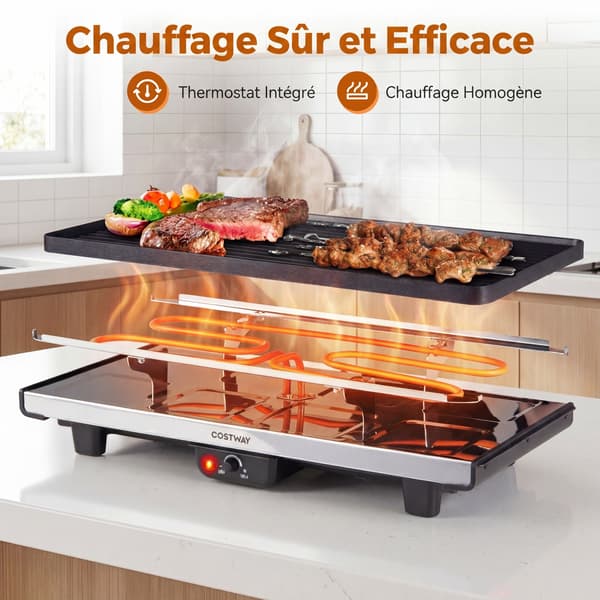 Raclette-grilli 8 pannulla 48x24x12 cm musta