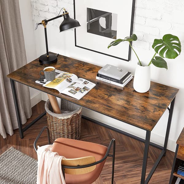 Skrivebord, 135x60x75 cm, Sort, Brun