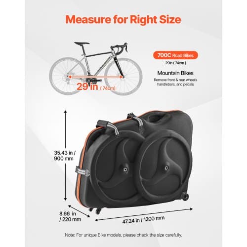 Cykelrejsekuffert, 120x90x25 cm, Sort, EVA hardcase