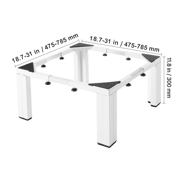 Tvättsockel, 305 mm höjd, 475x785 mm, vit, stål