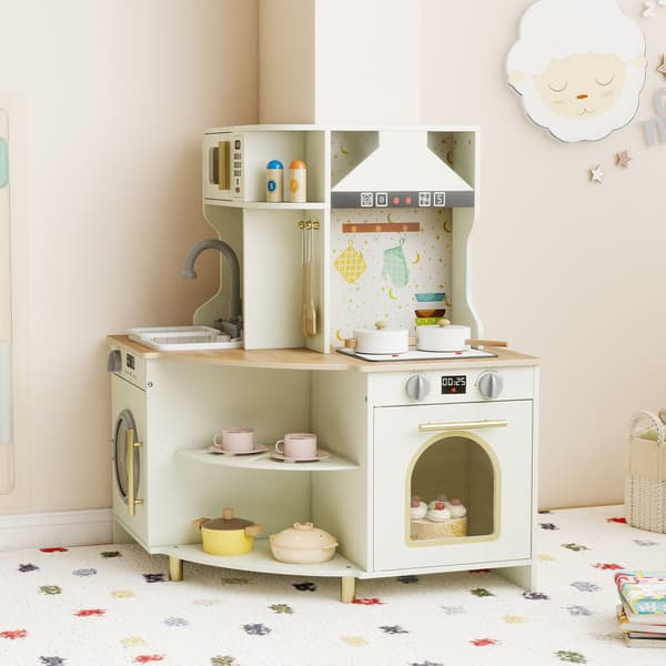 Lasten leikkikeittiö, 62x62x80 cm, beige, puinen