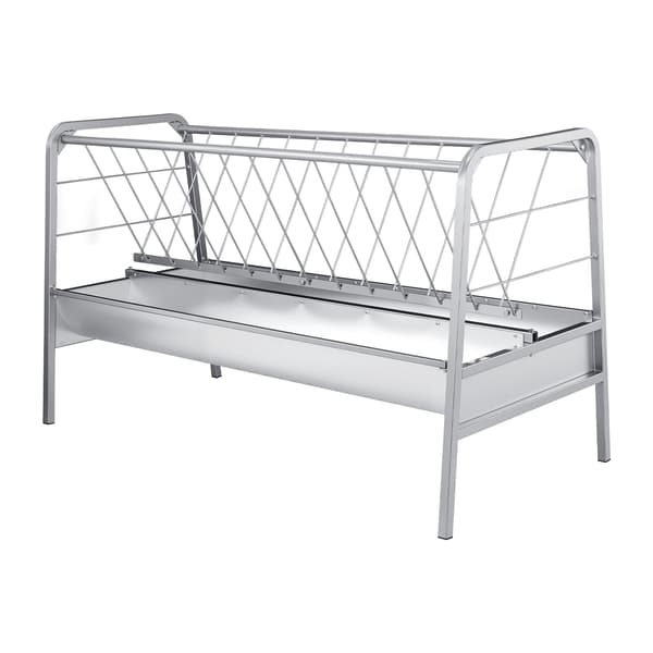 Foderautomat til husdyr 147x70x86,5 cm sølv stål