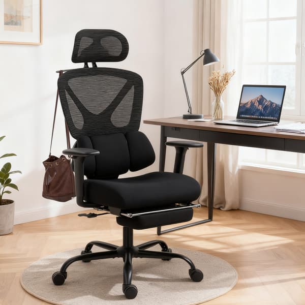 Ergonomisk kontorstol 73x75x120 cm sort netstof