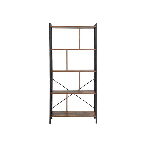 Bogreol, 154,5x74x30 cm, Brun og Sort