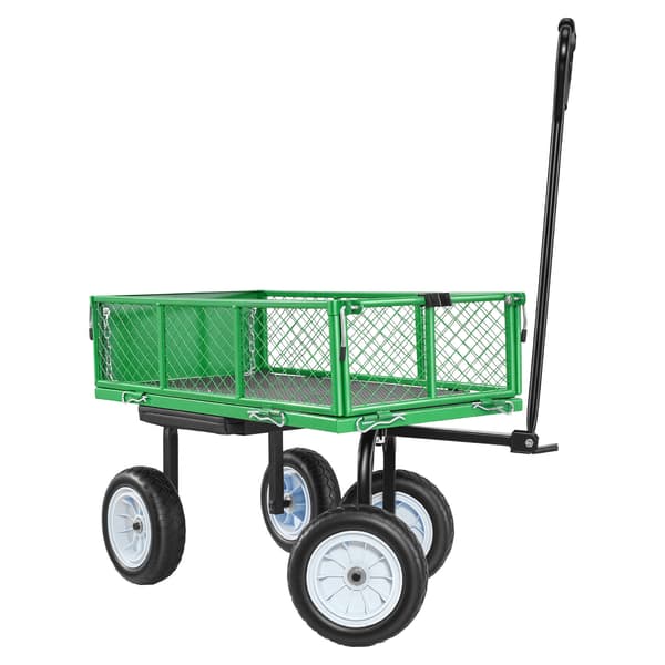 Trädgårdsvagn 86x46x22,5 cm Grön Stål