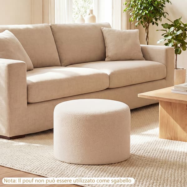 Pyöreä rahi pouf 45x45x35 cm beige