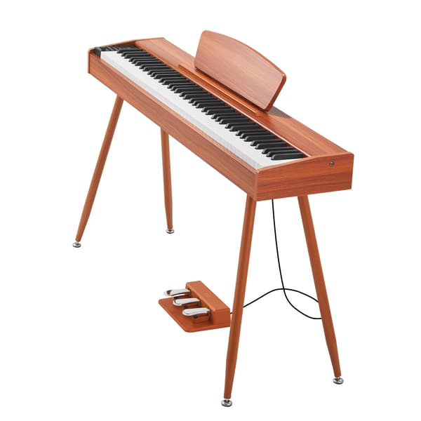 Digitalpiano, 88-tangenters fullt viktad, brun