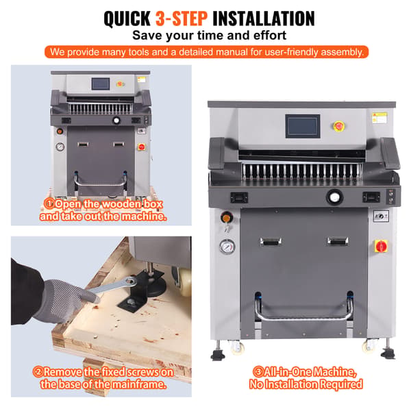 Elektrisk hydraulisk papirkutter, 1040x1430x1410 cm, touchscreen
