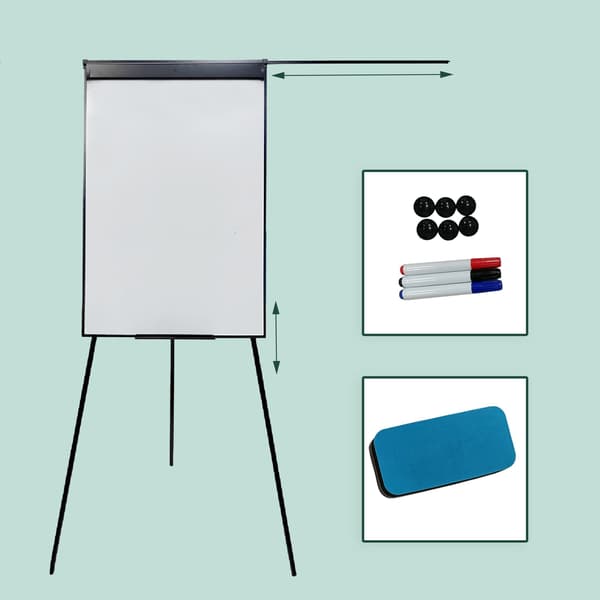 Flipchart whiteboard, 100x70 cm, sort, Kodustaar